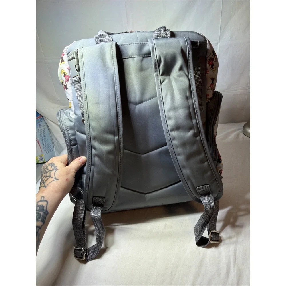 Disney Baby Minnie Mouse Large Gray Pink Polyester Backpack Diaper Bag Insulated